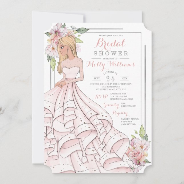 Glam Girl Bride Bridal Shower Invitation (Front)