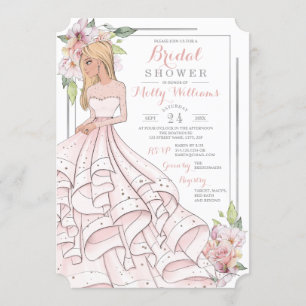 Glam Girl Bride Bridal Shower Invitation