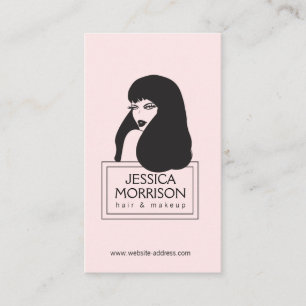 Glam Girl Lt Pink Hair Salon Beauty Business Card