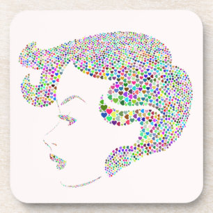 Glam girl with hearts coaster