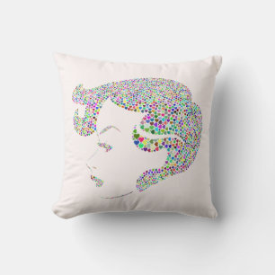 Glam girl with hearts cushion