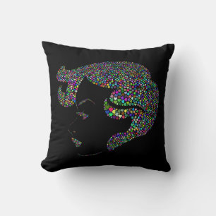Glam girl with hearts cushion