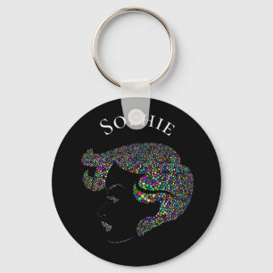 Glam girl with hearts personal name key ring