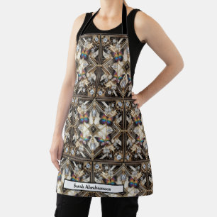 Glam Girly Art Deco Rainbow Butterfly Apron
