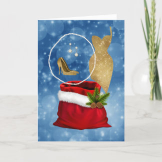 Glam Girly Christmas Card