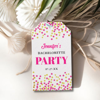 Glam Girly Dots Wedding Bachelorette Party Gift Tags