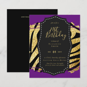 Glam Girly Glitter 21st birthday (or other) Invite