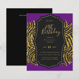 Glam Girly Glitter 21st birthday (or other) Invite