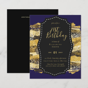 Glam Girly Glitter 21st birthday (or other) Invite