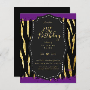 Glam Girly Glitter 21st birthday (or other) Invite