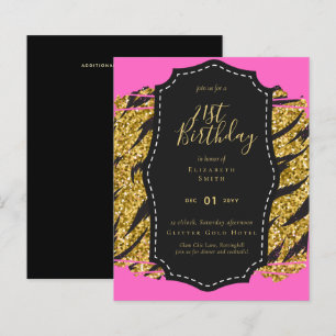 Glam Girly Glitter 21st birthday (or other) Invite