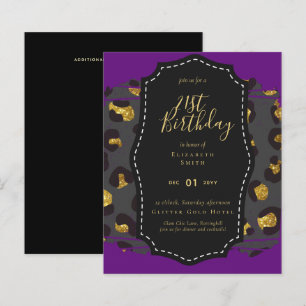 Glam Girly Glitter 21st birthday (or other) Invite