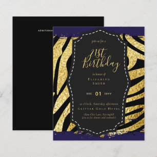 Glam Girly Glitter 21st birthday (or other) Invite