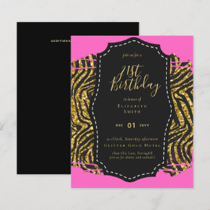 Glam Girly Glitter 21st birthday (or other) Invite