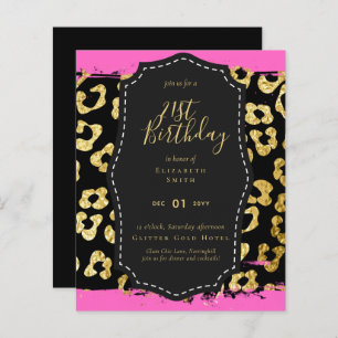 Glam Girly Glitter 21st birthday (or other) Invite