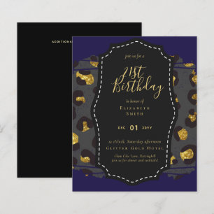 Glam Girly Glitter 21st birthday (or other) Invite