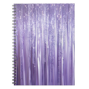 Glam Girly Lavender Tinsel Stripes Notebook