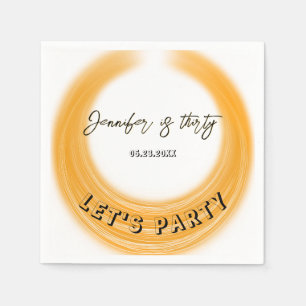 Glam Girly Photo Script 20 30 40 th Birthday Party Napkin