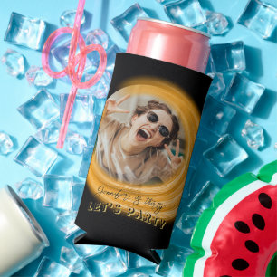 Glam Girly Photo Script 20 30 40 th Birthday Party Seltzer Can Cooler