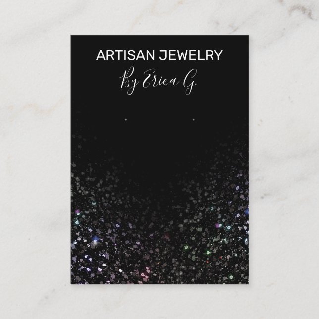 Glam Glitter Black Earring Card (Front)