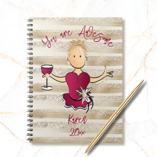 Glam Glitter Fun Female Cartoon Encouragement  Notebook