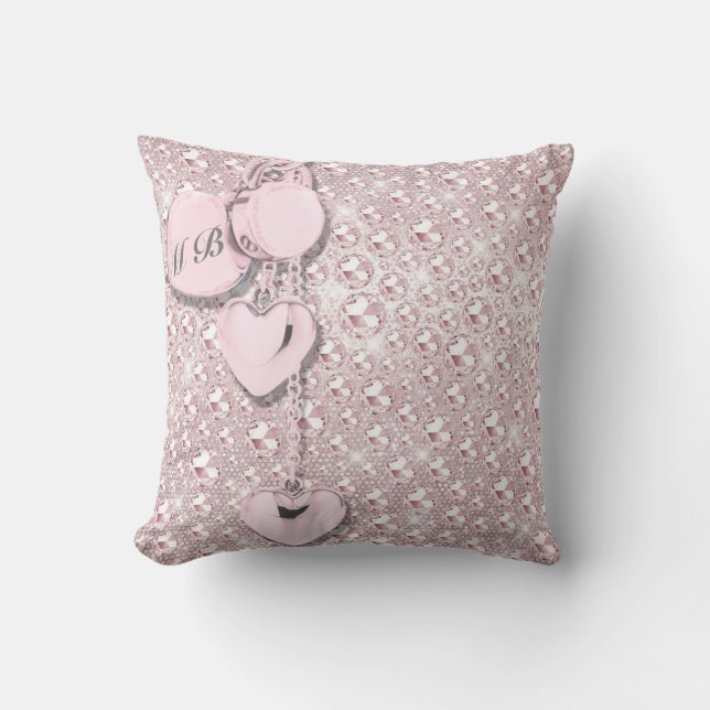 Glam Glitter Girly Pink Cushion (Front)