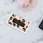 Glam Glitter Gold Blush PINK Black Leopard Animal  Business Card Holder<br><div class="desc">If you are a lady boss, these modern impressive glamourous business card holder are the perfect way to give a memorable first impression to you customer. Modern, girly animalier business card case featuring digital image of leopard print in chic BLUSH pink , black and glitter gold . Black stripe overlay....</div>