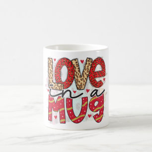 Glam Glitter Gold Red Luxe Love Valentines Coffee Mug