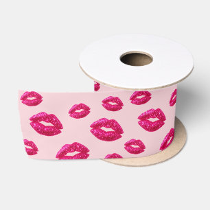 Glam Glitter Lipstick Kiss Satin Ribbon