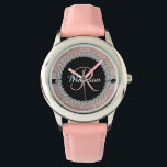 Glam Glitter Look Rose Gold Diamond Monogram  Watch<br><div class="desc">This design may be personalised in the area provided by changing the photo and/or text. Or it can be customised by clicking Personalise this Template and then choosing the click to customise further option and delete or change the colour of the background, add text, change the text colour or style,...</div>