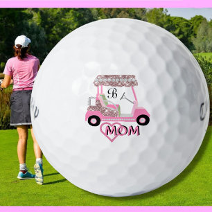 Glam Glitz Monogram Rose Gold Mum Golf Balls