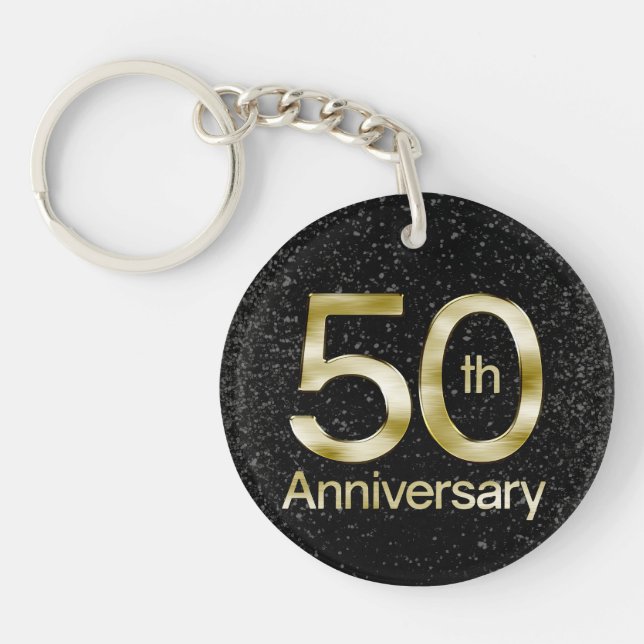 Glam Gold 50th Anniversary Key Ring (Front)
