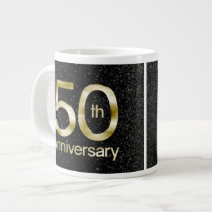 Glam Gold 50th Anniversary Large Coffee Mug