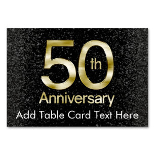 Glam Gold 50th Anniversary Table Number