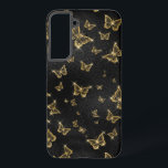 Glam gold and black butterflies pattern samsung galaxy case<br><div class="desc">Glam black and gold butterflies in a seamless pattern. Modern luxury design with white sparkles.</div>