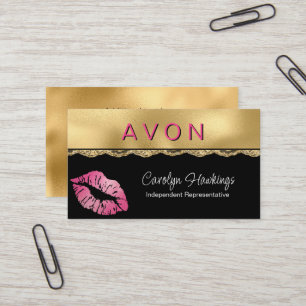 Glam Gold and Black Independant Rep Avon Business Card
