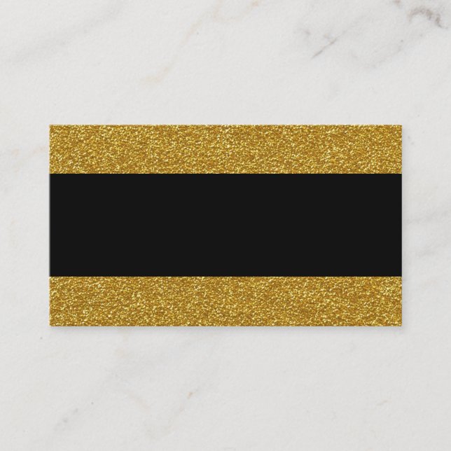 Glam Gold and Black Wedding Place Cards (Front)