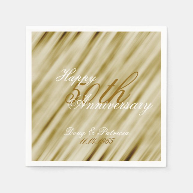 Glam Gold Anniversary Napkin (Front)