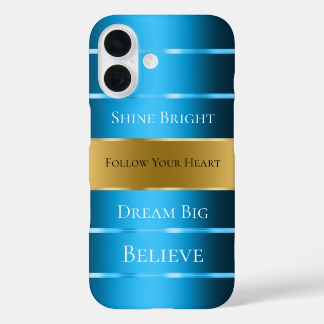 Glam Gold Blue Ribbon  Case-Mate iPhone Case (Back)