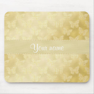 Glam Gold Butterflies Mouse Mat