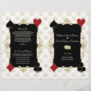 Glam Gold Casino Vegas Wedding Program Flyer