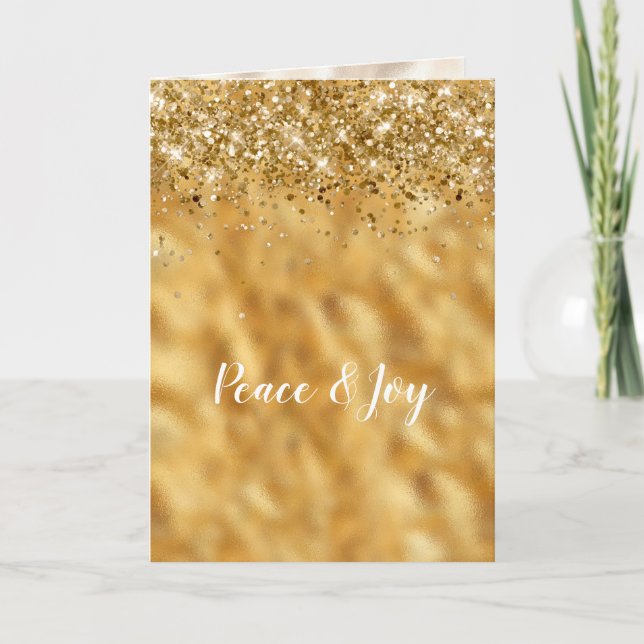 Glam Gold Confetti Glitter Inspirational Card (Front)