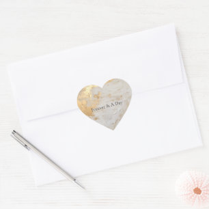 Glam Gold Cream White Heart Sticker