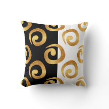 Glam Gold Curls on Black and White