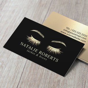 Glam Gold Eyelash Beauty Salon Makeup Artist Business Card