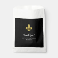 Glam Gold Fleur de Lis for Wedding on Black