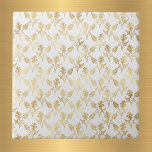 Glam Gold Floral White Tile<br><div class="desc">White tile with a gold floral design.</div>