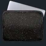 Glam gold glitter and sparkles on black image laptop sleeve<br><div class="desc">Modern glam gold glitter and sparkles image on a black background.</div>