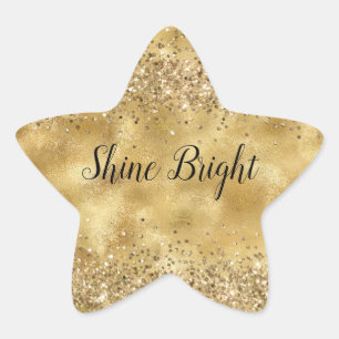 Glam Gold Glitter Confetti  Star Sticker