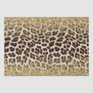 Glam Gold Glitter Cream Leopard Glitter Tissue Paper